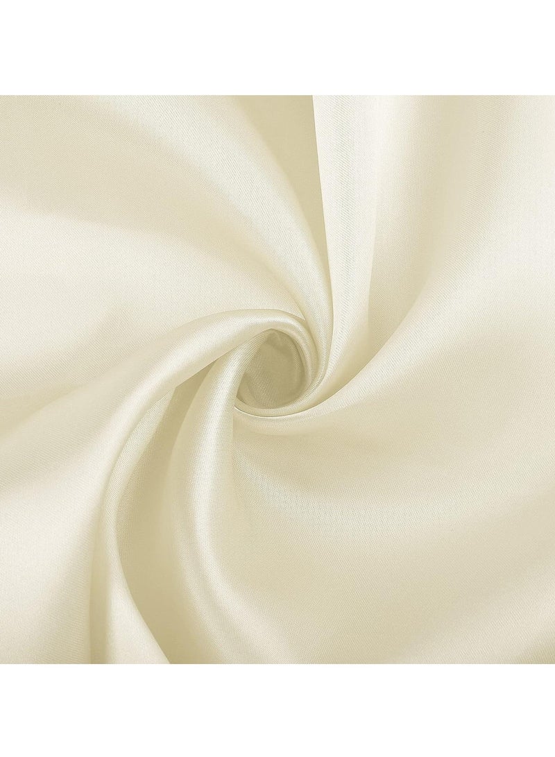 12 Pieces Satin Napkins Soft Washable Reusable Dinner Napkins Square Table Napkins 17 x 17 Inches for Restaurant Weddings Party Dinner Decoration (Ivory) - Image 4