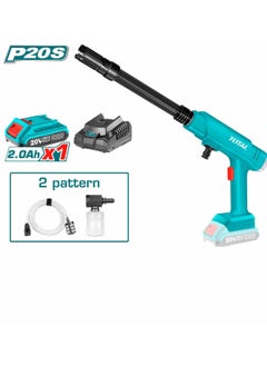 TOTAL Total 20V Pressure Washer with Auto Start/Stop Function - Includes 2-Pattern Spray Gun, Foam Producer, Water Inlet Hose, Battery & Charger - Max Pressure 24.5 Bar, Max Flow 2.5L/min  - Image 1