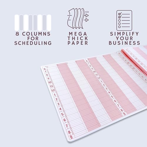 Portage Business Appointment Book and Daily Planner – Undated Appointment Book, Hourly Planner in 15 Minute Intervals, Durable With Extra Thick Cover, Spiral Bound With Rounded Pages – 41 x 35 - Image 3