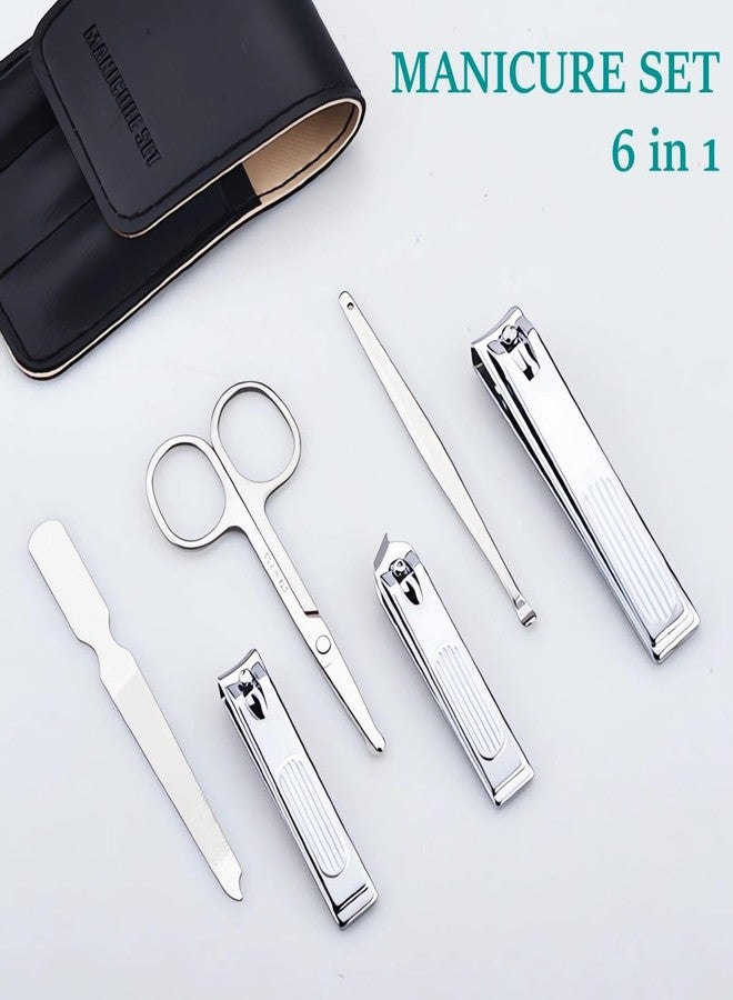 NEMIBAD Nail Clipper Set, 6 Pcs Toenail Clippers, Stainless Steel Fingernail Clipper, and PU Leather Manicure Set, Purse Essentials Travel Nail Kit Gift Ideas - Image 2