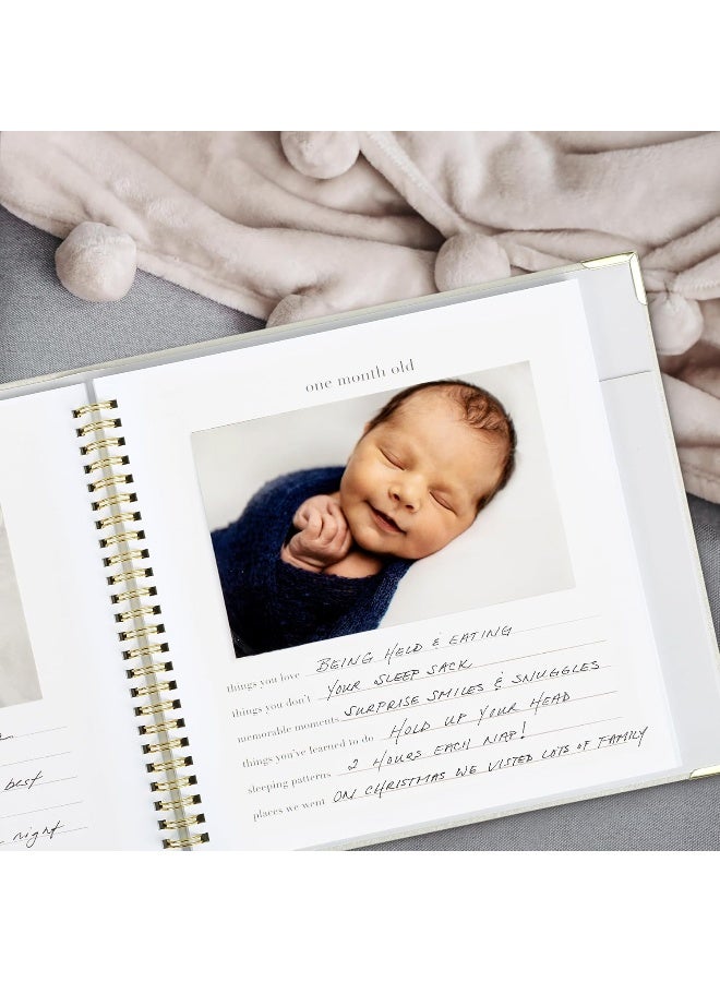 ZICOTO Keepsake Baby Memory Book for Boys and Girls â€“ Timeless First 5 Year Baby Book â€“ Gender Neutral Beige Baby Journal Scrapbook or Photo Album - A Milestone Book to Record Every Event from Birth to Age 5 - Image 2