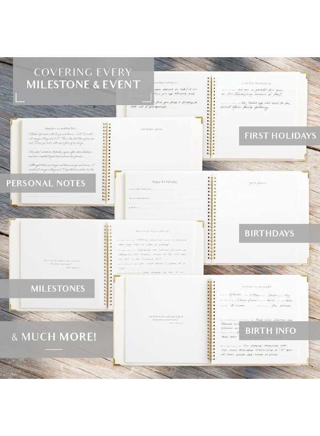 ZICOTO Keepsake Baby Memory Book for Boys and Girls â€“ Timeless First 5 Year Baby Book â€“ Gender Neutral Beige Baby Journal Scrapbook or Photo Album - A Milestone Book to Record Every Event from Birth to Age 5 - Image 5