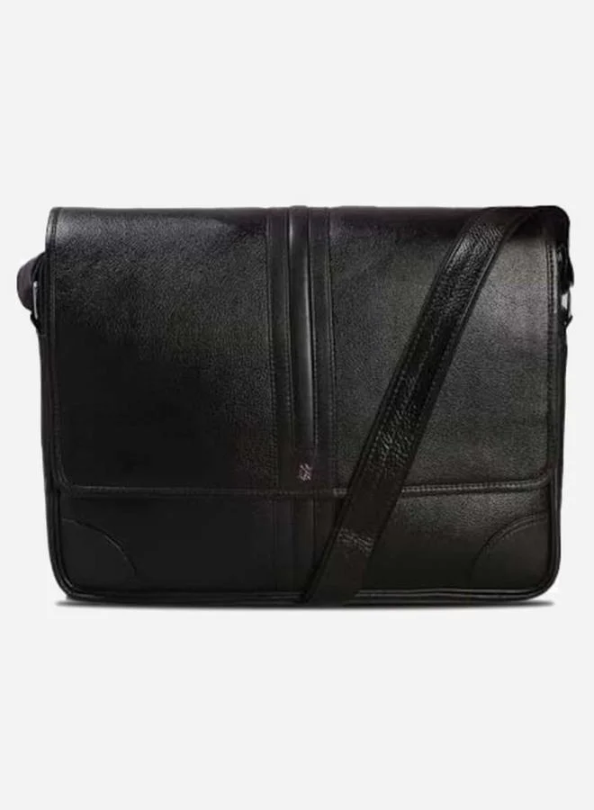 Tortoise شنطة لابتوب جلد مع جيب بسحَّاب غلق