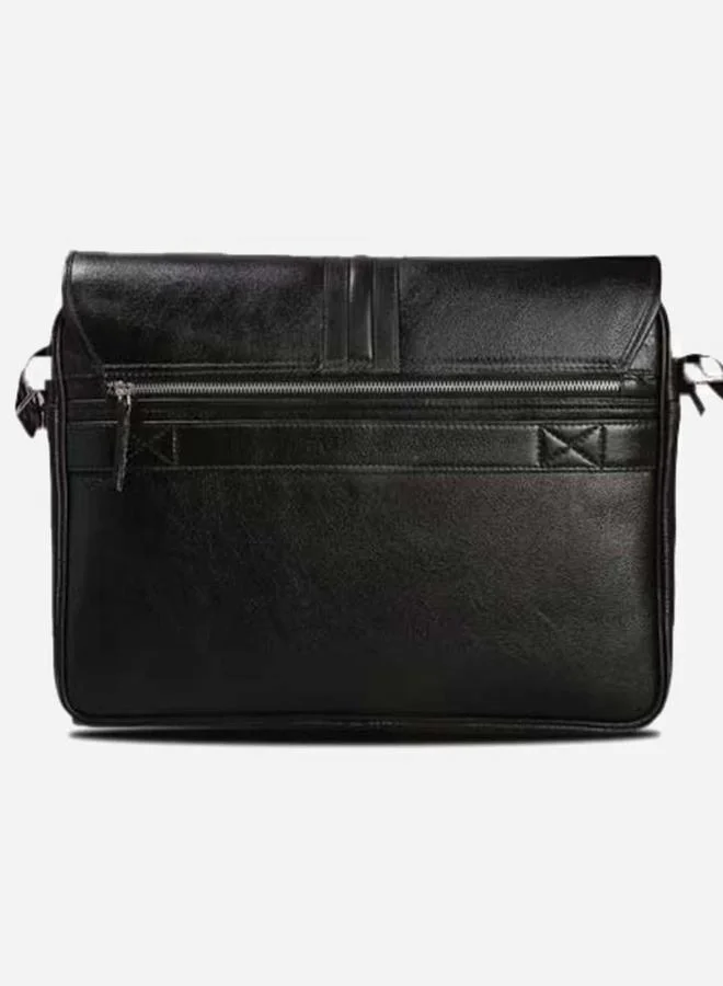 Tortoise شنطة لابتوب جلد مع جيب بسحَّاب غلق