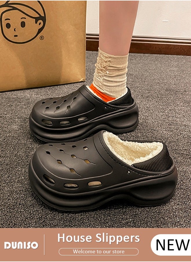 DUNISO House Slippers for Women,Washable Lined Clogs, Fashion Warm Shoes with Thick Sole, Comfortable Home Fuzzy Slippers, Lightweight Non Slip House Shoes For Cozy Indoor Outdoor  - Image 1