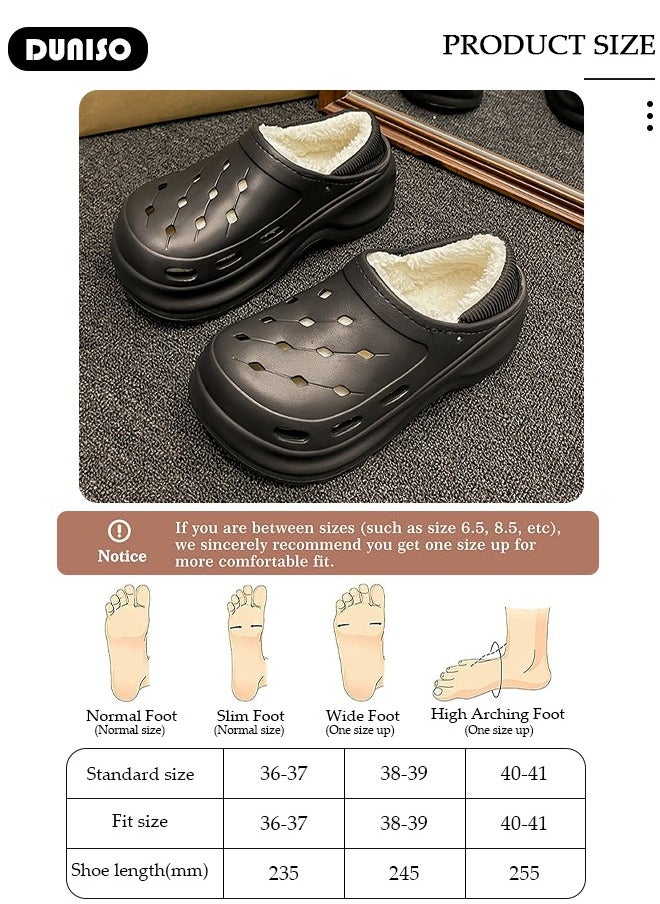 DUNISO House Slippers for Women,Washable Lined Clogs, Fashion Warm Shoes with Thick Sole, Comfortable Home Fuzzy Slippers, Lightweight Non Slip House Shoes For Cozy Indoor Outdoor  - Image 4