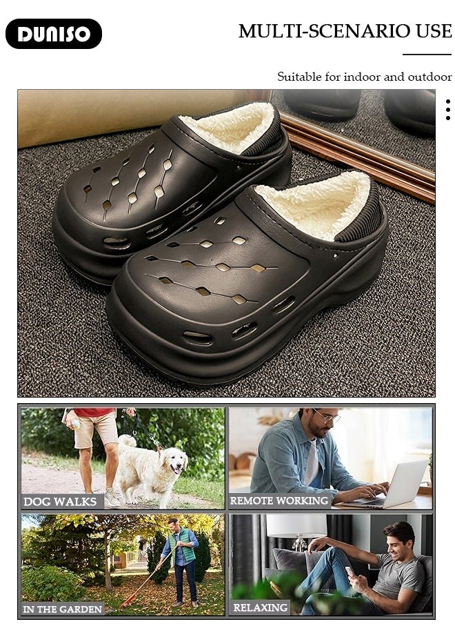 DUNISO House Slippers for Women,Washable Lined Clogs, Fashion Warm Shoes with Thick Sole, Comfortable Home Fuzzy Slippers, Lightweight Non Slip House Shoes For Cozy Indoor Outdoor  - Image 3