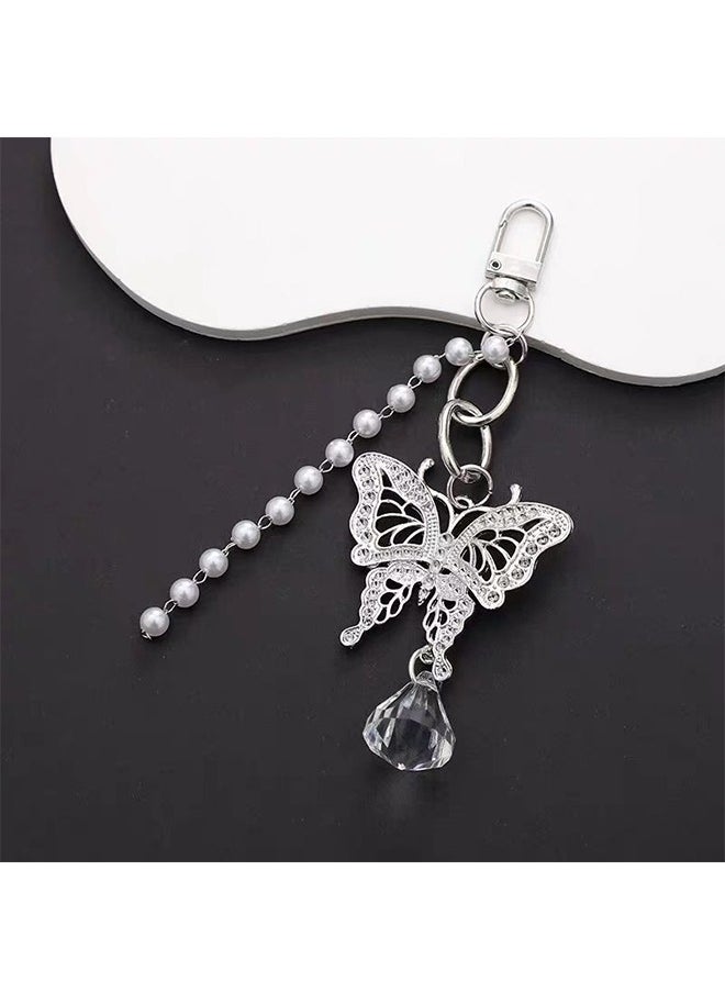 Generic - Compatible with AirPods 3 Case Cover, 3rd Generation 2021, with Cute 3D Clear Glitter Butterfly Design Smooth Soft TPU Cover Case for Airpods 3, Pretty Design Bling Shiny Stylish with Keychain - Image 1