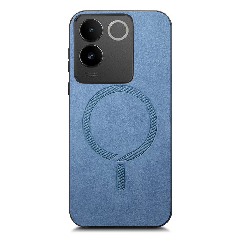 BURAQ Case Cover For vivo iQOO Neo9 / Neo9 Pro 5G Retro Magsafe Magnetic PU Back Cover Phone Case(Blue) - Image 3