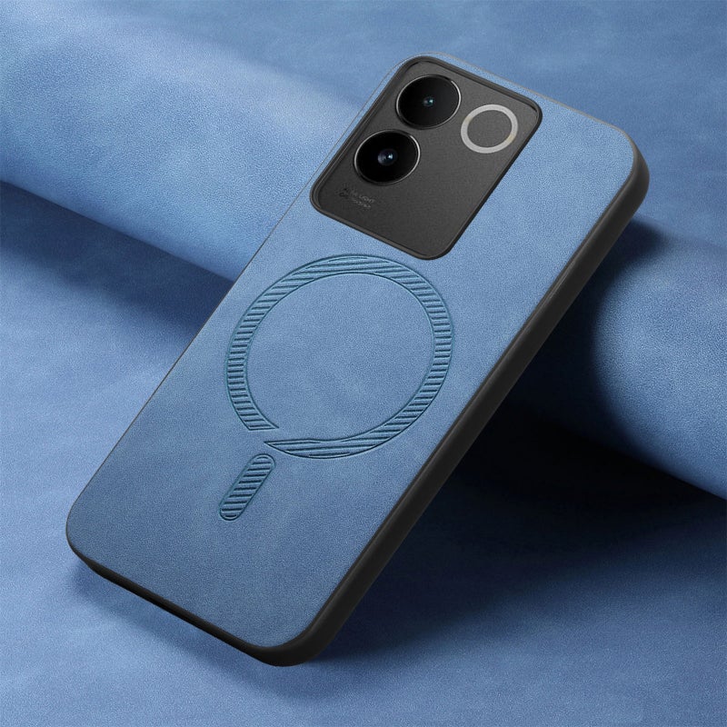 BURAQ Case Cover For vivo iQOO Neo9 / Neo9 Pro 5G Retro Magsafe Magnetic PU Back Cover Phone Case(Blue) - Image 2