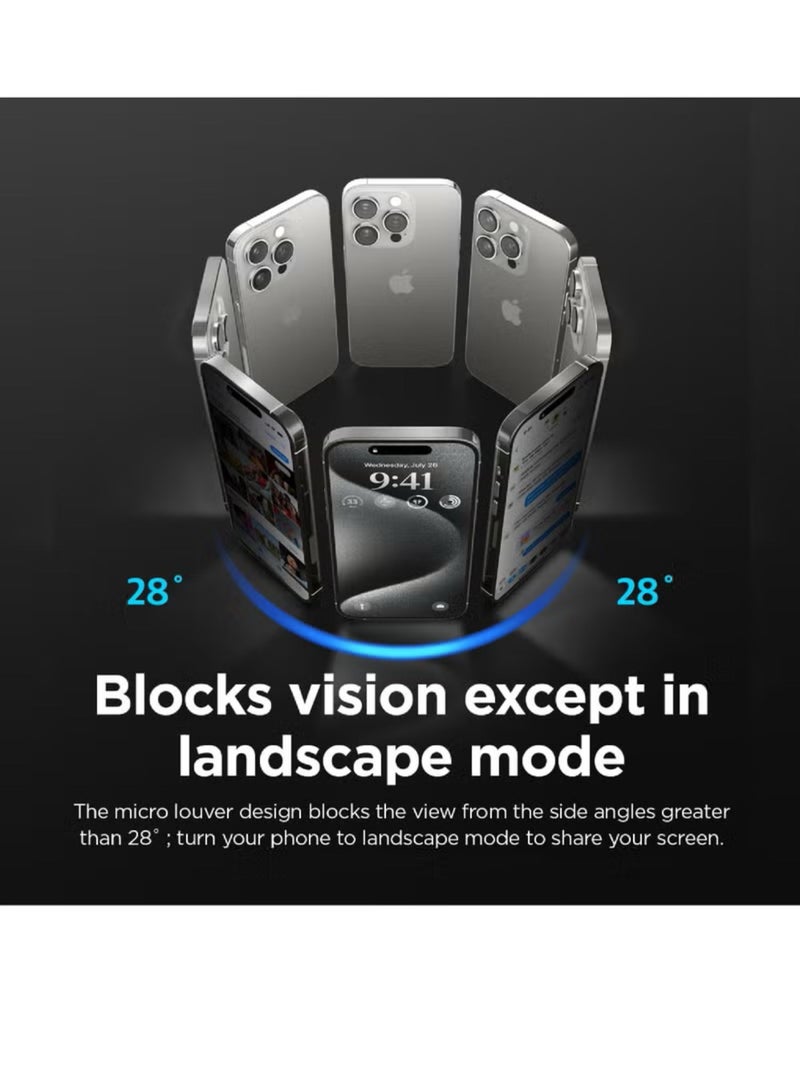 general Screen protector Compatible with iPhone 15 Pro Max 5G Privacy Tempered Glass Screen Protector 【Bubble Free】【Anti-Glare】【HD Full Coverage】【Easy Installation】【Scratch Resistant】 - Image 4