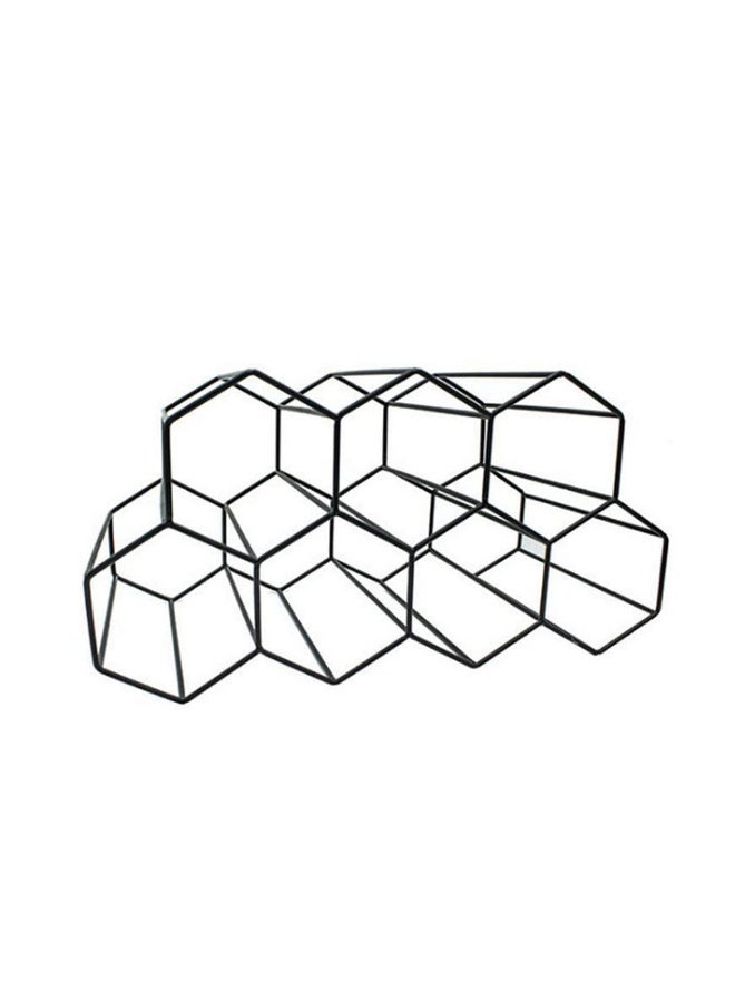 1pcs Hexagon 9 Bottle Wine Holder Display Modern Metal Honeycomb Wine Rack Wine Bottle Storage Beehive Tabletop Wine Rack - Image 3