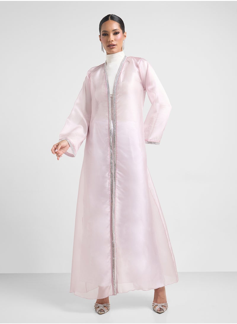 Khizana Sheer Embellished Abaya With Sheila  - Image 3