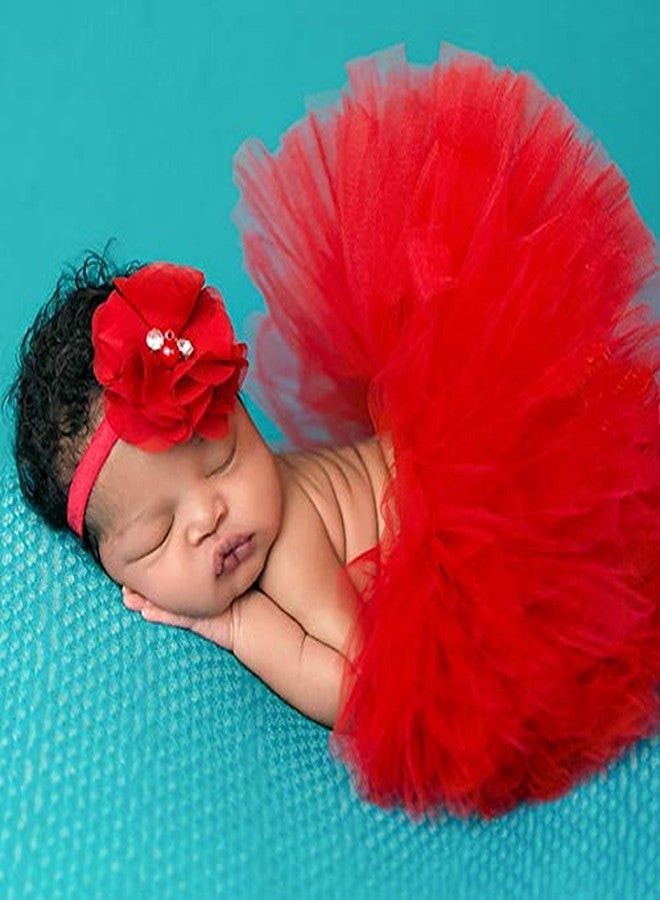 HIBA Tutu Skirt for New Born Baby Girl for Photography 12-18 Months Red Colour - Image 3