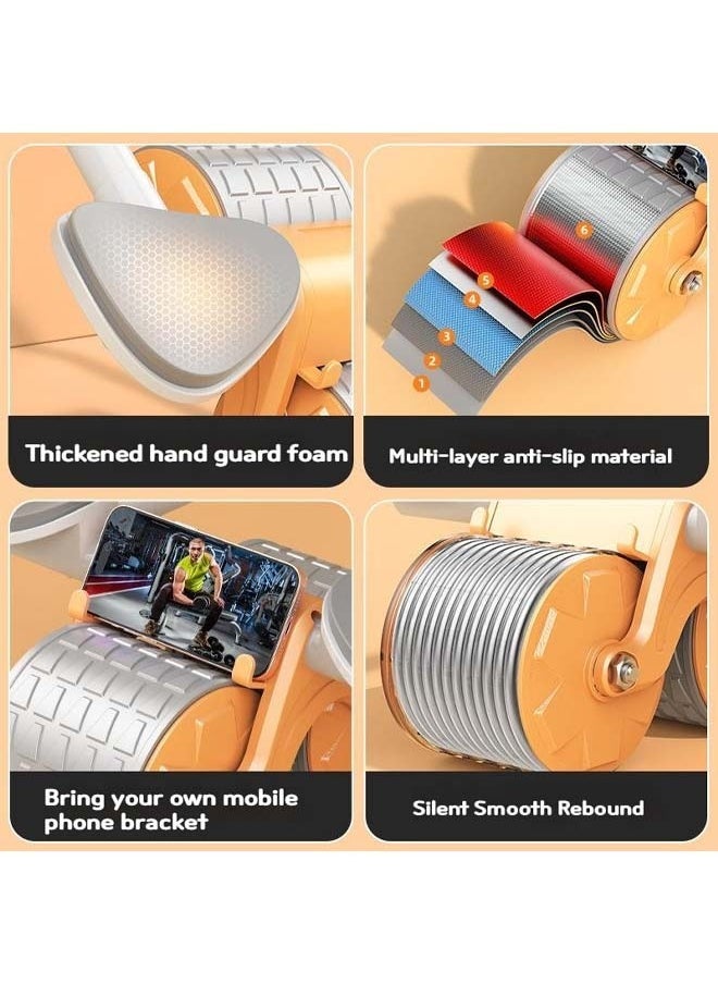 Fitness World - Abdominal roller with elbow support, timing screen and mobile phone holder, with a gift set consisting of a resistance band, a jump rope, and arm and thigh slimming belts. - Image 1