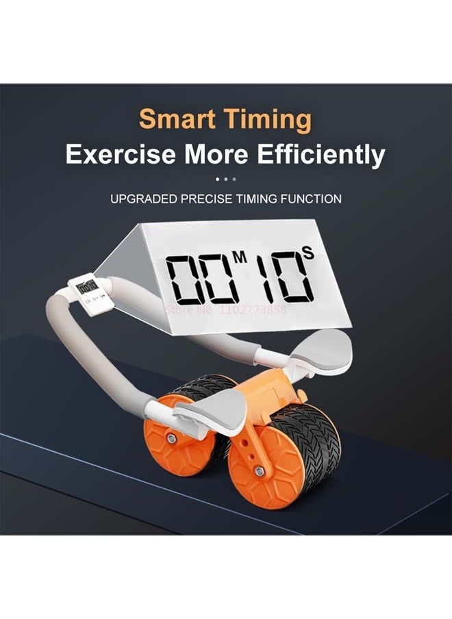 Fitness World - Abdominal roller with elbow support, timing screen and mobile phone holder, with a gift set consisting of a resistance band, a jump rope, and arm and thigh slimming belts. - Image 1
