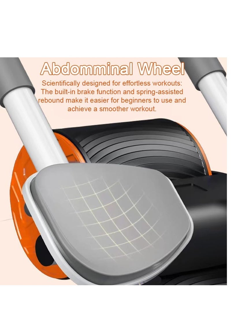 Fitness World - Abdominal roller with elbow support, timing screen and mobile phone holder, with a gift set consisting of a resistance band, a jump rope, and arm and thigh slimming belts. - Image 1