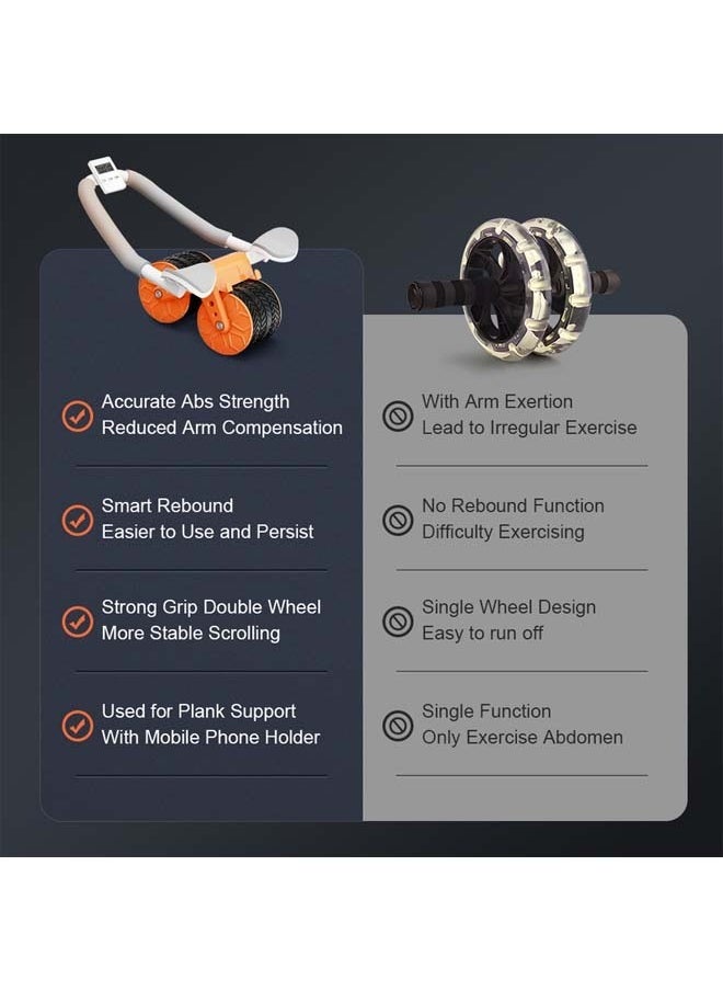 Fitness World - Abdominal roller with elbow support, timing screen and mobile phone holder, with a gift set consisting of a resistance band, a jump rope, and arm and thigh slimming belts. - Image 1
