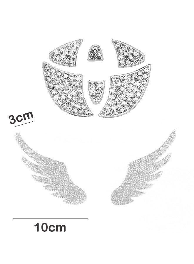 Generic Diamond Car Steering Wheel Logo Caps Diamond  Wings for Toyota Car Decoration - Image 2