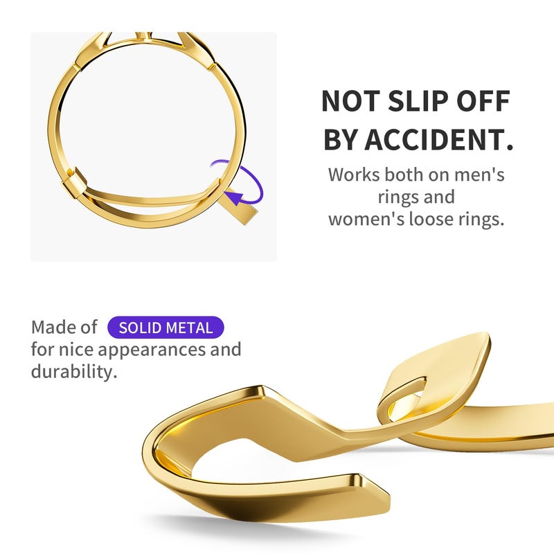ELETIUO Filled Metal Ring Guard Set for Loose Rings,12 Pack 3 Sizes for Different Band Widths,Invisible Ring Size Adjuster Tightener Spacer Fitter for Any Ring Size,Golden+Silver Color - Image 3