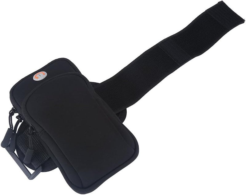 klarako Arm Pouch, Running Armband Bag for Phone & Keys Zipper Multi-Layer Waterproof Wallet Pocket for Outdoor Jogging Sports Gym(Black) - Image 2