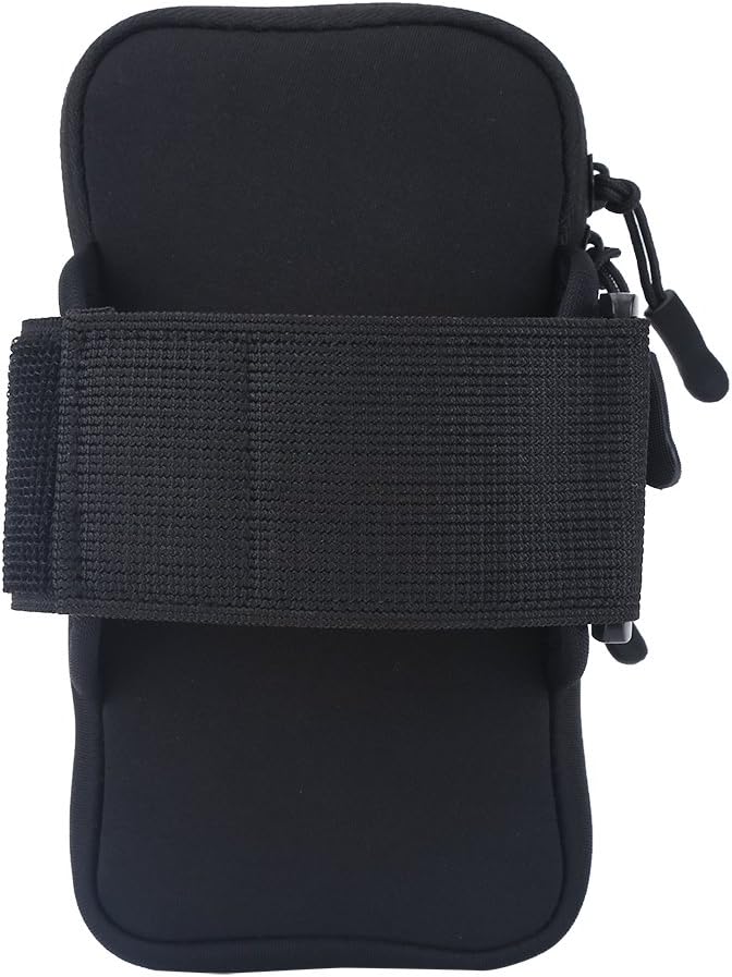 klarako Arm Pouch, Running Armband Bag for Phone & Keys Zipper Multi-Layer Waterproof Wallet Pocket for Outdoor Jogging Sports Gym(Black) - Image 1