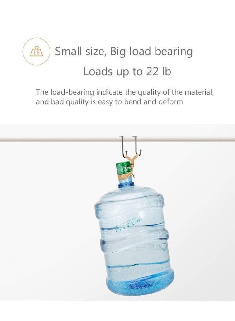 Y&D Over Cabinet Drawer Double Hooks 4 Pack 304 Stainless Steel Multiple Use Narrow Door Hook for Kitchen Bathroom to Hang Bags Towels Coat - Image 4