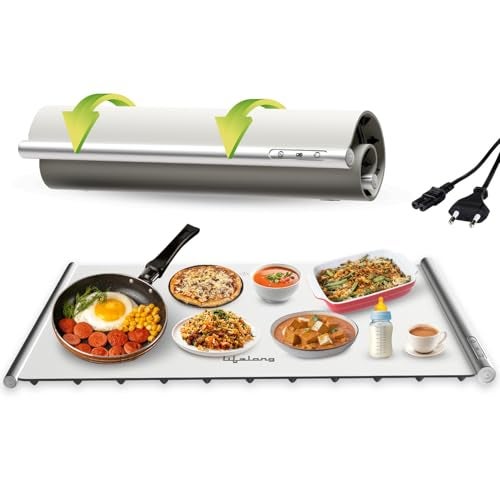 Lifelong Electric Food Warmer - 400 W | Roll Up Silicon Heating Mat | Adjustable Temperature Control with Touch | Even Warming Tray for Dining, Parties & Events | Auto Shut-Off (63 X 38 CM) (LLEFW14) - Image 1