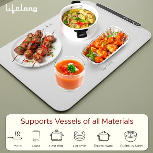Lifelong Electric Food Warmer - 400 W | Roll Up Silicon Heating Mat | Adjustable Temperature Control with Touch | Even Warming Tray for Dining, Parties & Events | Auto Shut-Off (63 X 38 CM) (LLEFW14) - Image 4