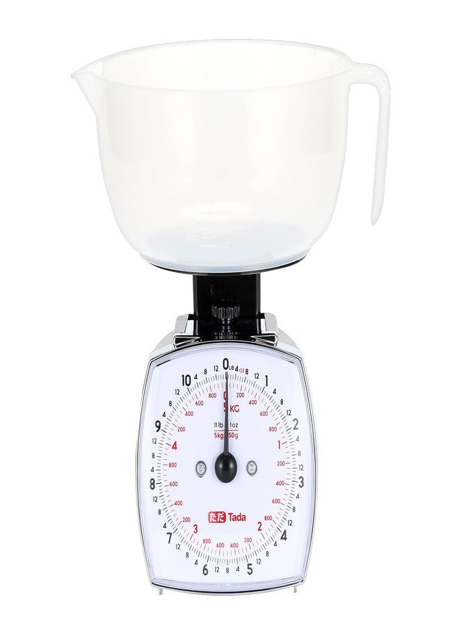 ta da Tada 11lb Analog Food Scale Mechanical Dial Kitchen Scale, Removable Measuring Cup, Tare Function, Kitchen Friendly - Image 1