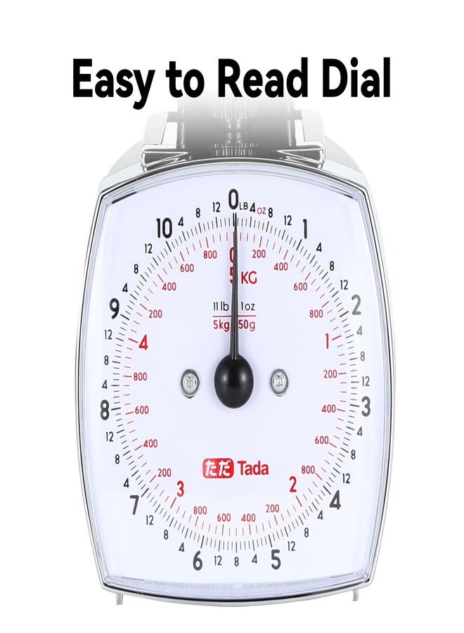 ta da Tada 11lb Analog Food Scale Mechanical Dial Kitchen Scale, Removable Measuring Cup, Tare Function, Kitchen Friendly - Image 2