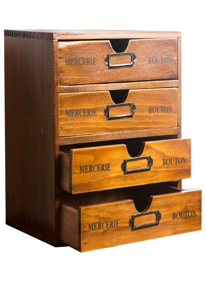 Primo Supply Stackable Apothecary Cabinet 4 Drawer Desk Organizer - Vintage Library Card Catalog Wood Storage Box - Office Desktop Dresser for Stationery, Thread Embroidery, Sewing, Crafts, Junk Drawer & Supplies - Image 1