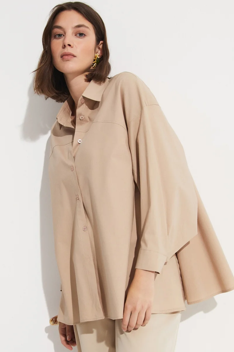 JUNE 100% Cotton Stitch Detail Shirt