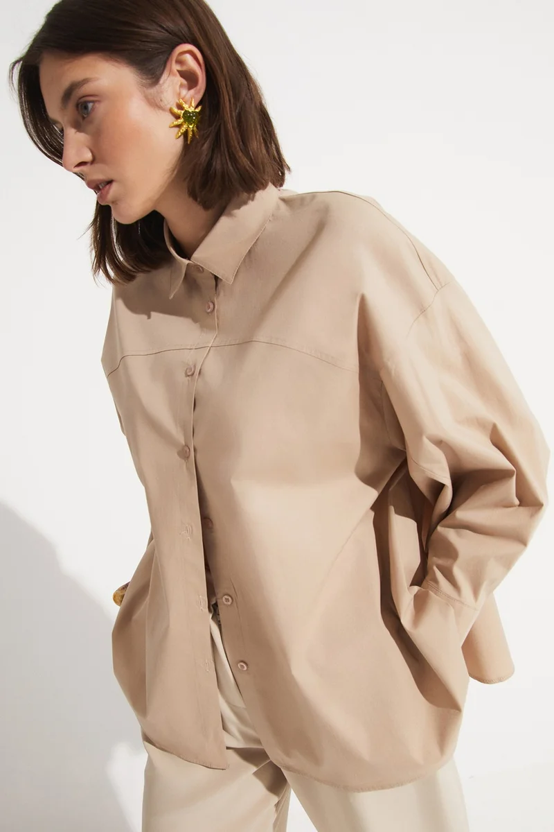 JUNE 100% Cotton Stitch Detail Shirt