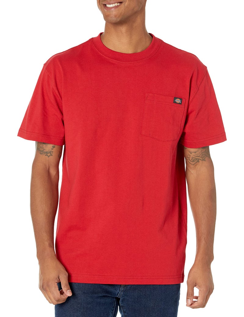 Dickies Men's Heavyweight Crew Neck Short Sleeve Tee Big, English Red, X-Large Tall - Image 1