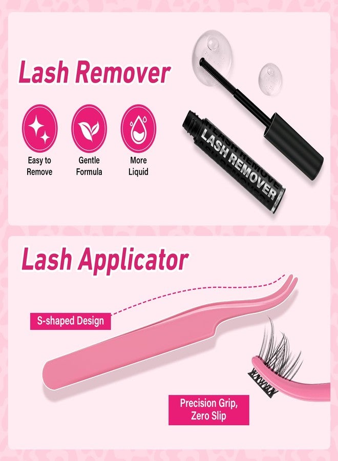 PRO LASHBEAUTY PROLASHBEAUTY Wispy Lash Clusters Kit Lash Extension Kit with 3D Volume Flora Lash Clusters Waterproof Lash Bond and Seal Eyelash Applictor Remover (Sunrise,8-16mix) - Image 5