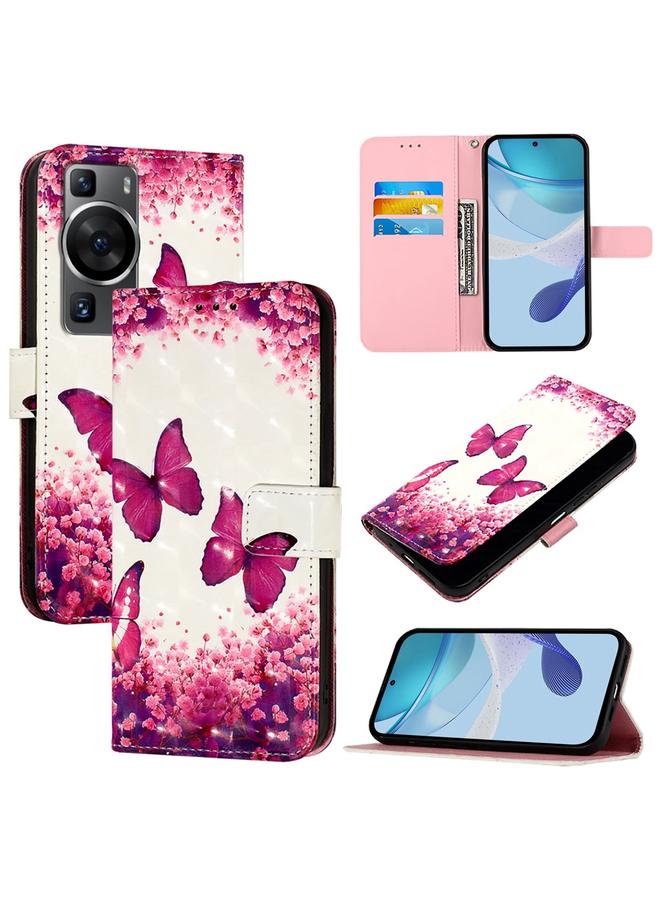 Zaboon Case For Huawei P60 3D Painting Horizontal Flip Leather Phone Case - Image 1