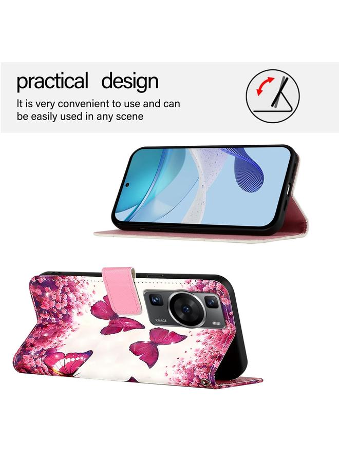 Zaboon Case For Huawei P60 3D Painting Horizontal Flip Leather Phone Case - Image 3