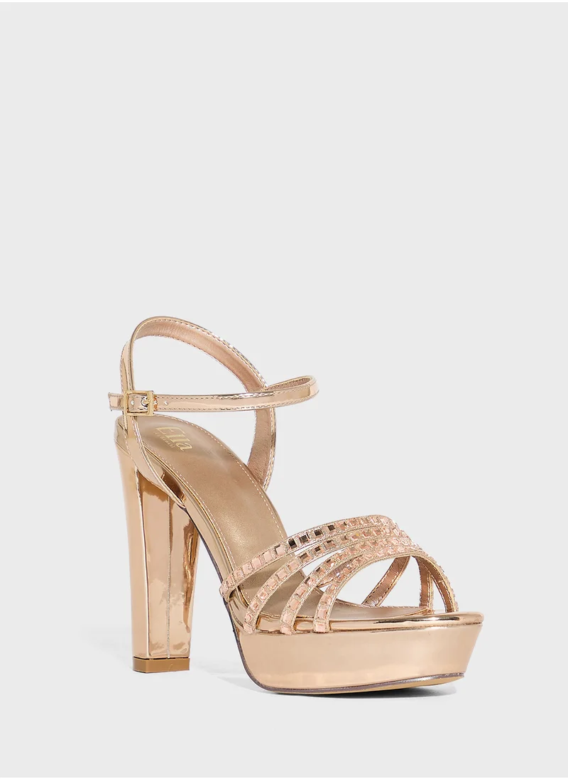 Ella Limited Edition Embellished Platform Block Heel Sandal