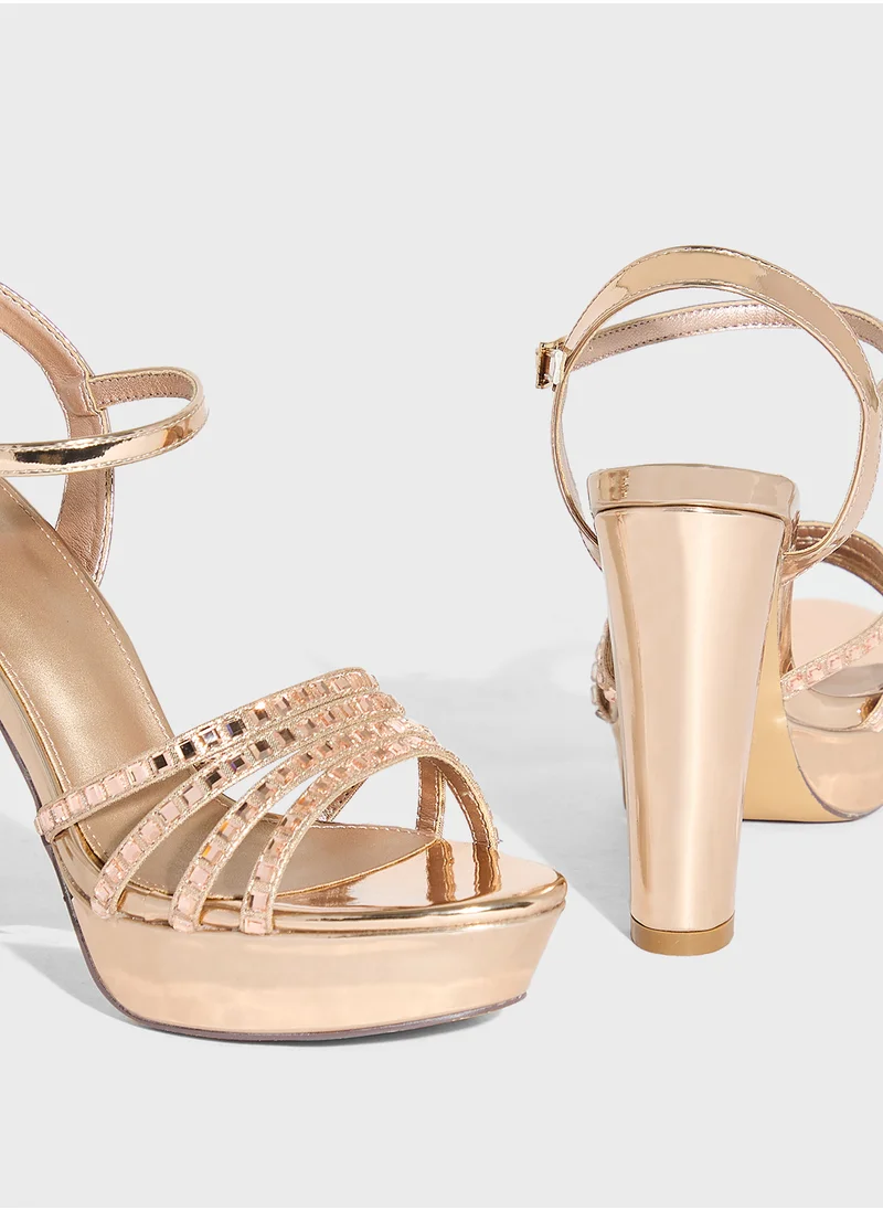 ايلا ليمتد اديشن Embellished Platform Block Heel Sandal