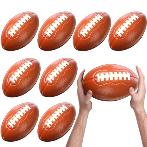 Blulu 8 Pcs Foam Football 7 Inch Easy Grip Small Soft Football Foam Toys Party Favors for Christmas Xmas Birthday Gifts Soccer Themed Party Supplies - Image 1