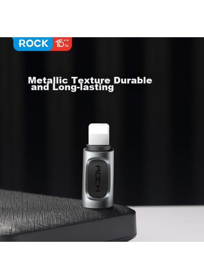 Rock Adapter, Type-c To Lightning Converter, Android And Apple Charging Cable, Data Cable, All-metal, Supports Iphone 14 Pro Max/13/12/8 Plus/7/6s - Image 3