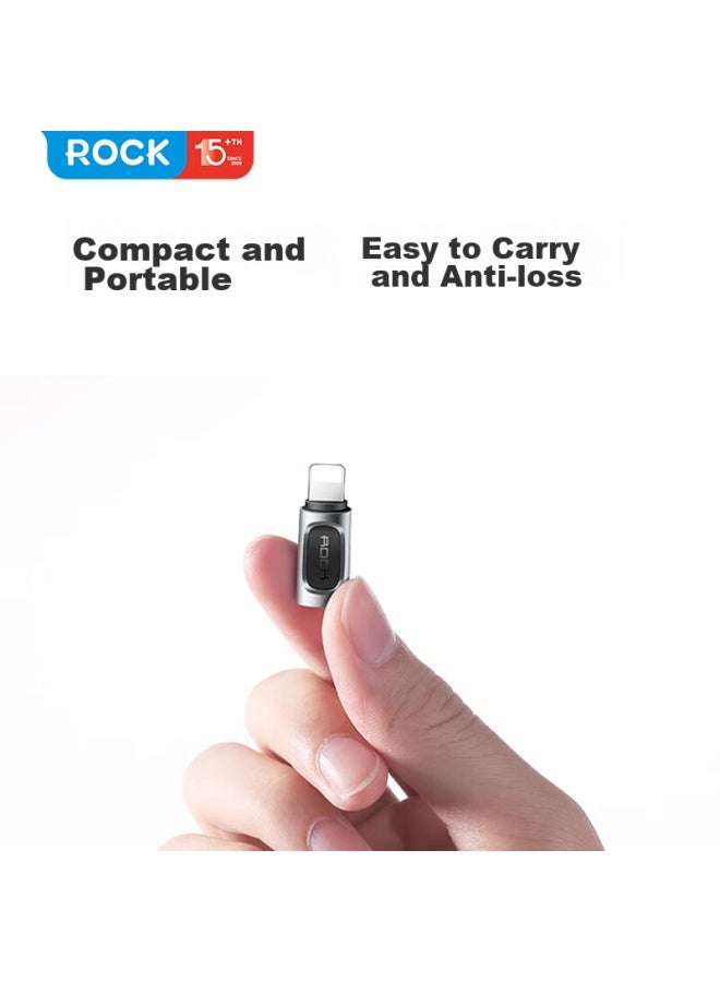Rock Adapter, Type-c To Lightning Converter, Android And Apple Charging Cable, Data Cable, All-metal, Supports Iphone 14 Pro Max/13/12/8 Plus/7/6s - Image 5
