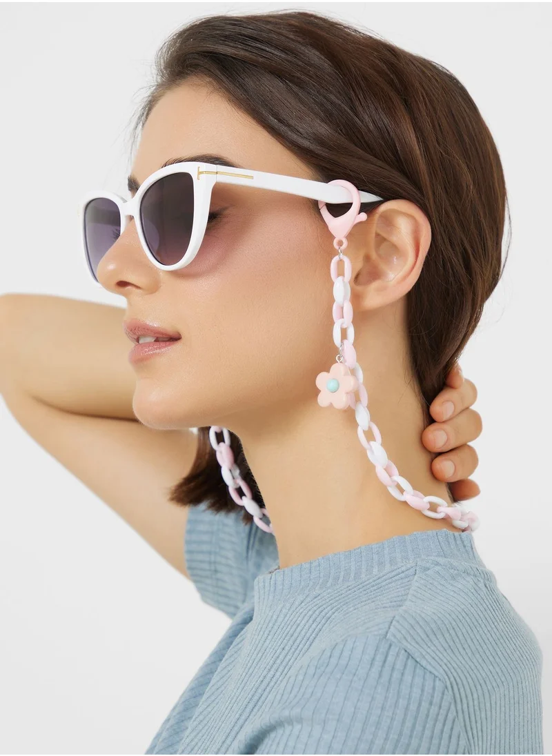 جينجر Chunky Sunglass Chain With Floral Charm