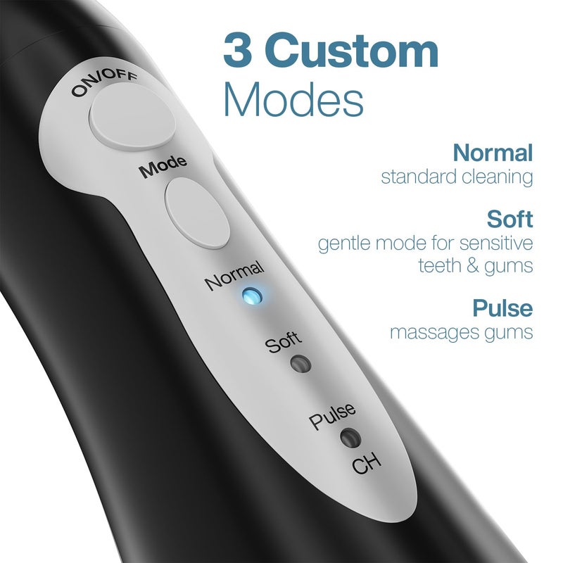 AquaSonic Aqua Flosser - Cordless Rechargeable Water Flosser for Teeth - Waterproof, Portable Oral Irrigator for Dental Cleaning with 5 Jet Tips â€“ Braces Home Travel - Image 5