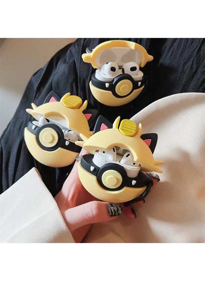 Generic - Meow Meow Ball Airpods Pro For Apple 1/2/3 Generation Bluetooth Wireless Headphone Case Cartoon Silicone Protective Case-Color:Meow Ball Hook-Applicable Model:airpods 1/2 Generation - Image 1