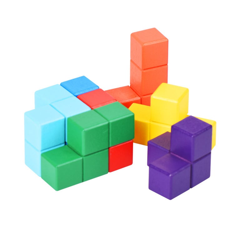 Seven-Grain Soma Cube Adult Children'S Puzzle Decompression Toy Kongming Lock Wooden Cube - Image 4