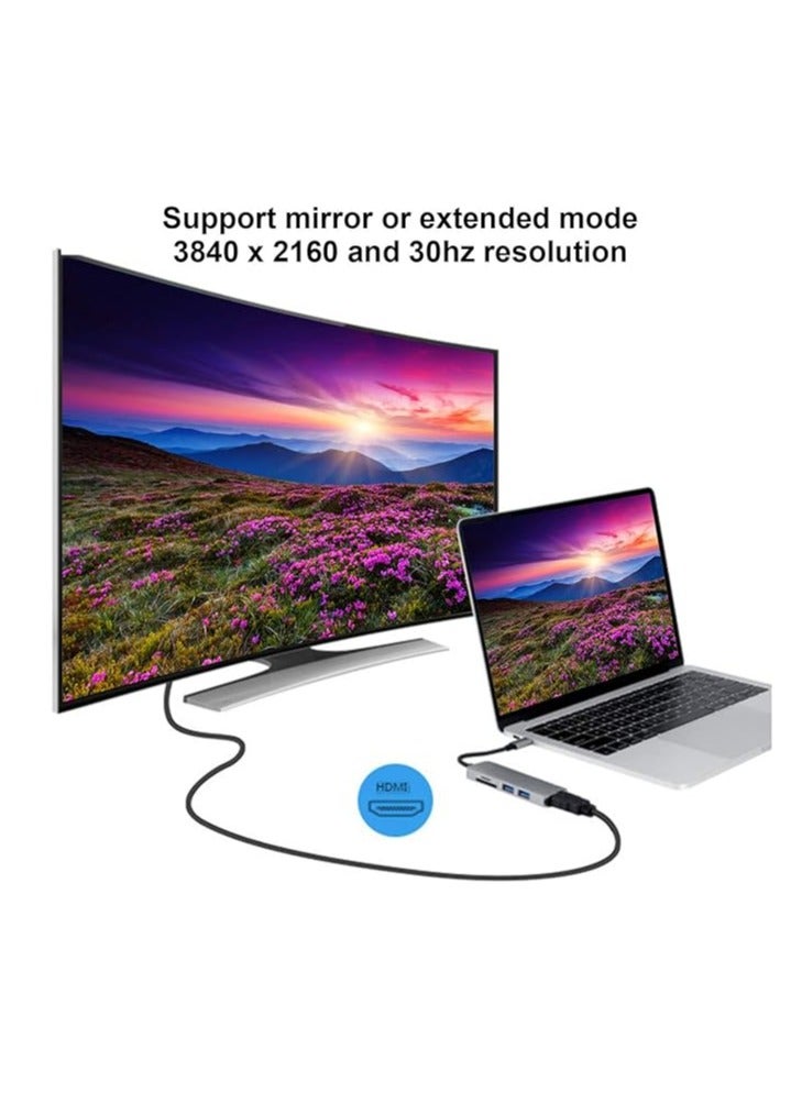 بيتا موزع USB-C متعدد الاستخدامات 5 في 1 بتقنية التبريد السريع – محول USB-C إلى 4K HDMI للسفر - Image 3