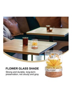 Excefore Preserved Flower In Glass Dome Everlasting Forever Handmade Rose Galaxy Flower Artificial Flower Natural Eternal Never Withered Flowers Valentine's Day, Mother's Day, Anniversary, Birthday, Yellow  - Image 5