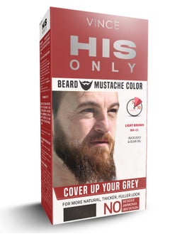 VINCE Beard & Mustache Color (BM-05) – Light Brown – Ammonia-Free, 100% Grey Coverage, Olive Oil & Avocado Oil Infused, Quick 5-Minute Application, Long-Lasting Results, Full Kit Included  - Image 1